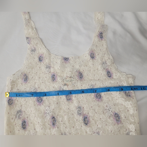 Intimately Free People Lace Slip Dress Size Large White/Cream Lilac - Picture 5 of 7